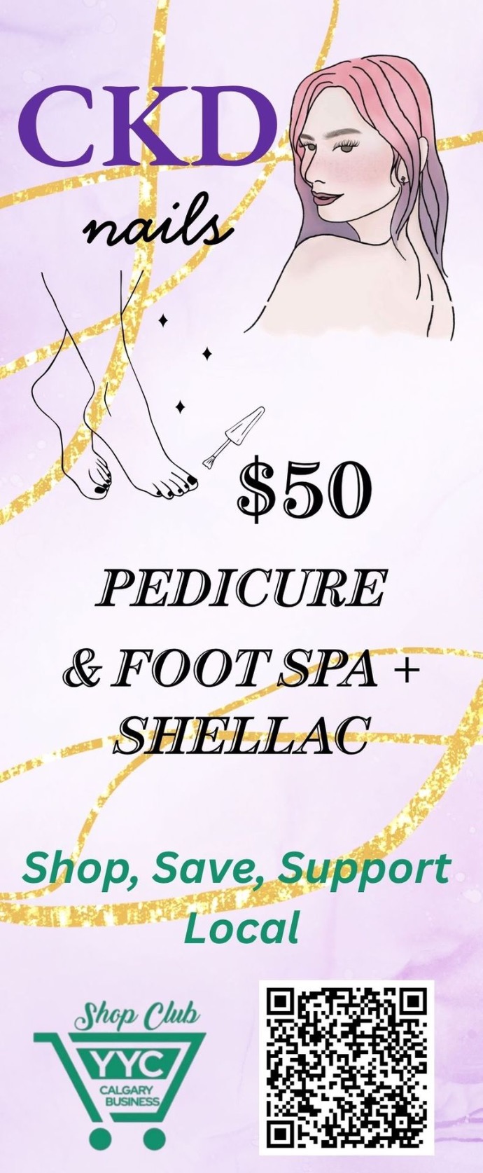 $50 Pedicure & Foot Spa with Shellac